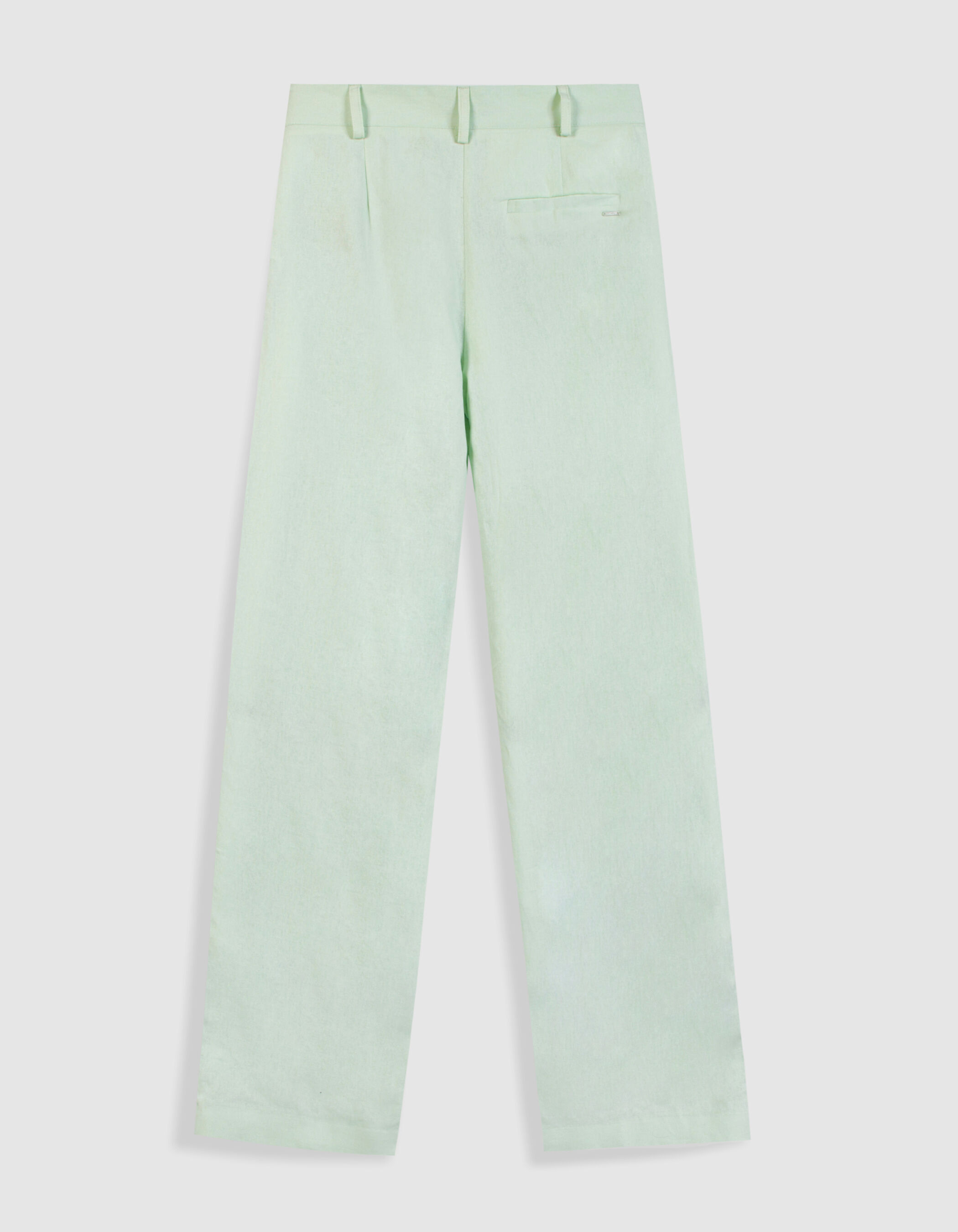 Pantalon de tailleur vert mix lin coton Femme