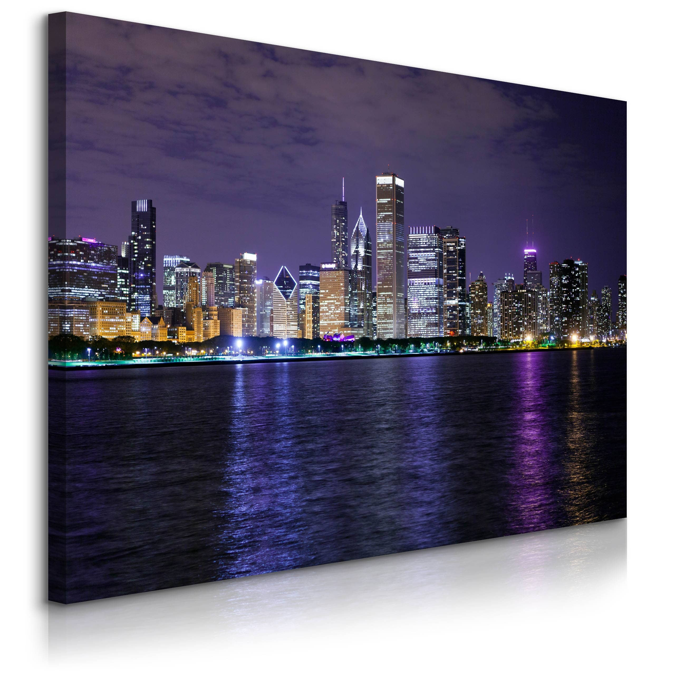 Obraz Nocna Panorama Chicago 30x20cm