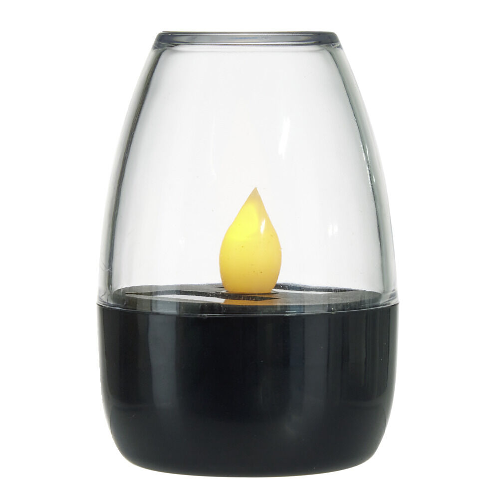 Bougie solaire noire à poser Ø6xH9cm