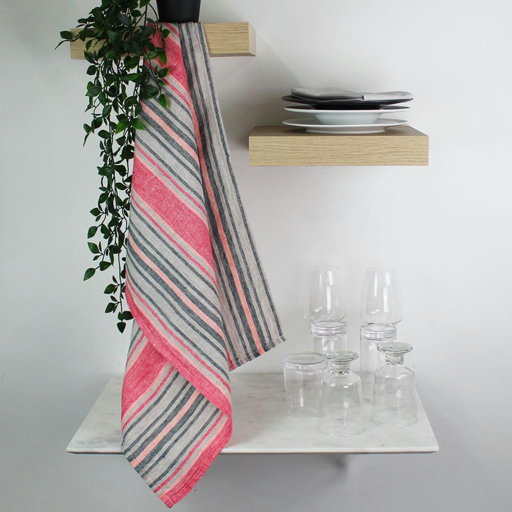 SOMBRILLA CORAIL - Torchon  pur lin gris 50x70