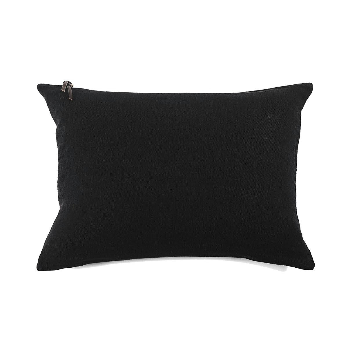 L'ESSENTIEL - L'ESSENTIEL - Coussin Lin pur lavé Noir 50x70