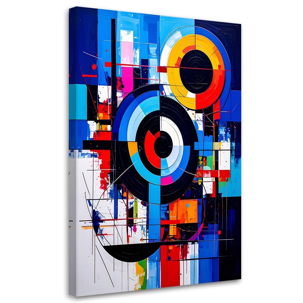 Obraz canvas do salonu, Koła Abstrakcja jak malowany 20x30
