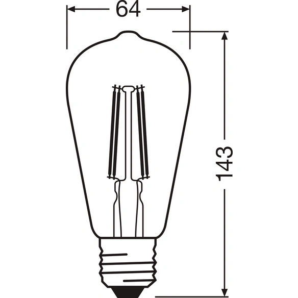 LED-Leuchtmittel »SMART  WiFi Filament Edison Dimmable«, klar, 2700K, inkl. Leuchtmittel