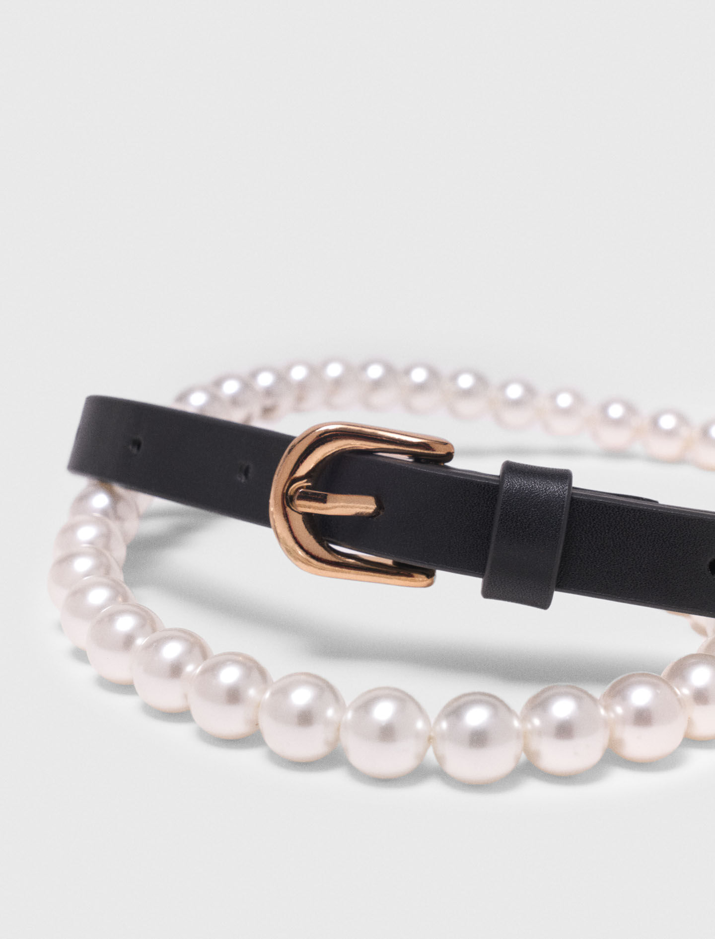 Ceinture mix perles et cuir