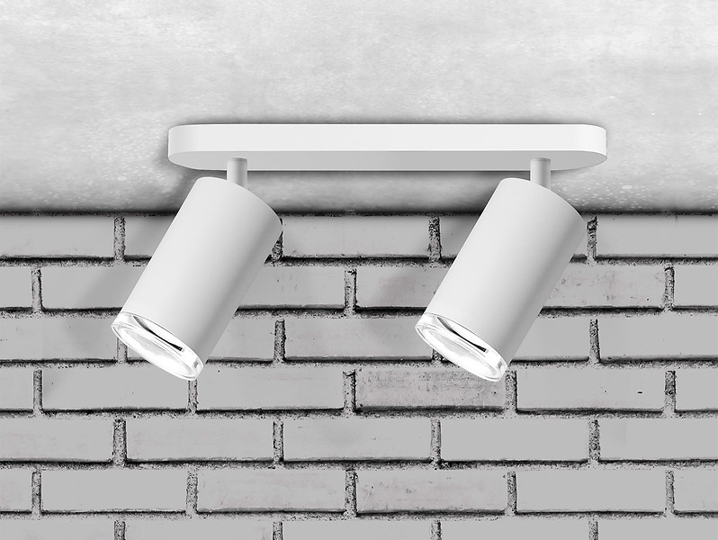 Lampa sufitowa Turyn 2-punktowy spot aluminiowy biały