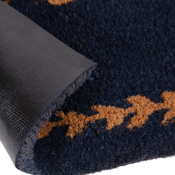 Indoor/Outdoor Coir Doormat with Welcome Message and Non-Slip Back