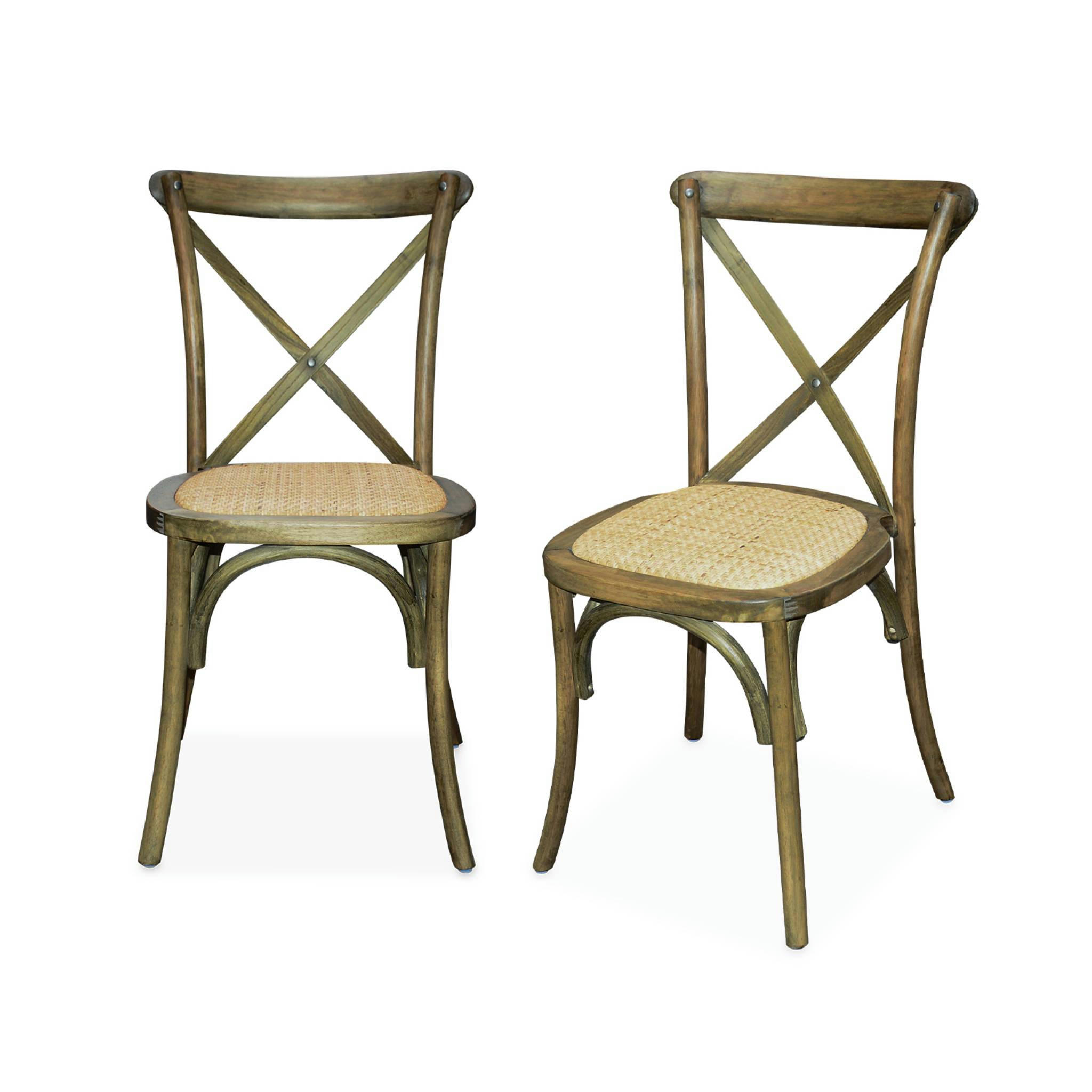 BELLEVILLE - Lot de 2 chaises de bistrot en bois marron