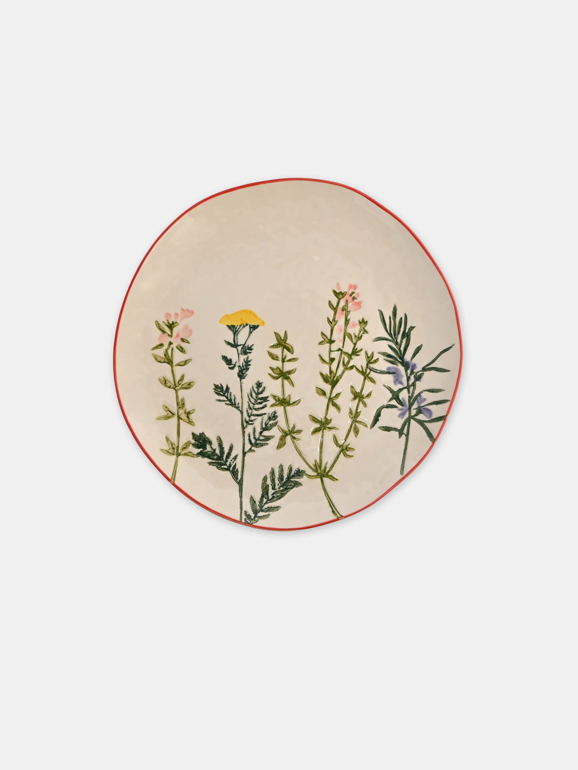 Ceramiczny talerz z motywem kwiatowym