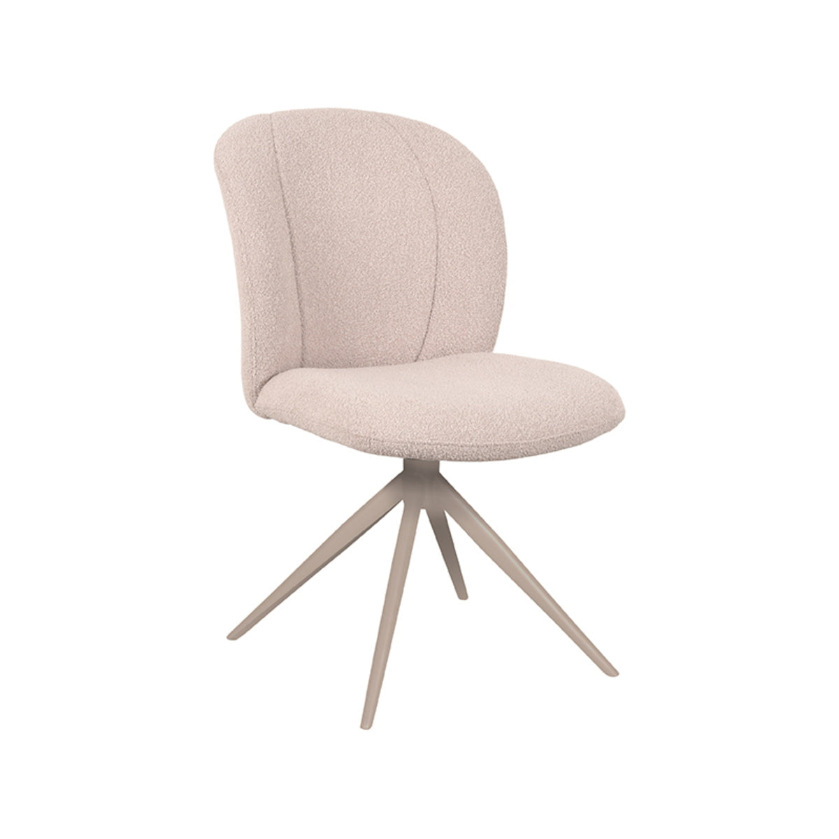 LABEL51 Eetkamerstoel Kimo - Naturel/Taupe - Draaibaar - Set van 2