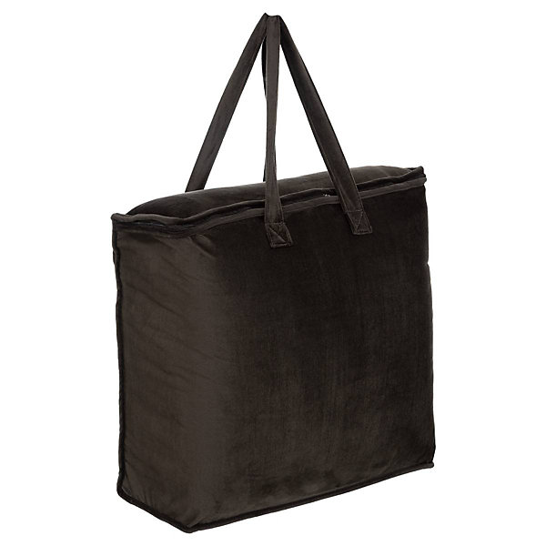 Dessus de lit Baklo en velours 240x260cm gris foncé - Atmosphera