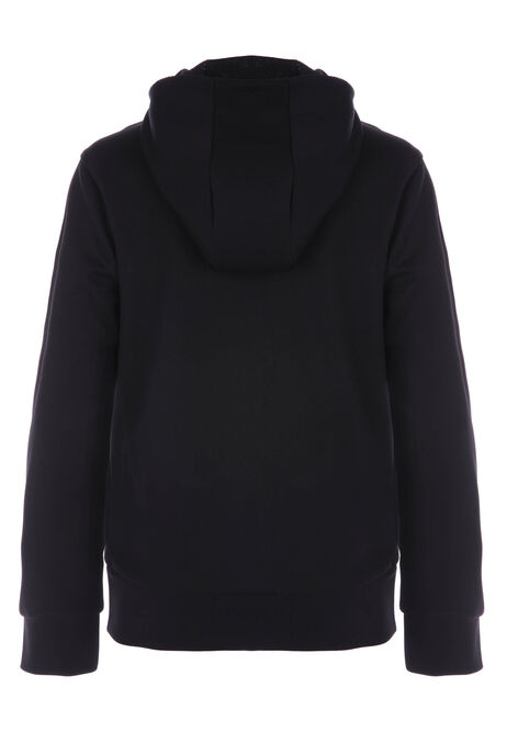 Older Boys Black Zip Through Tricot Hoody