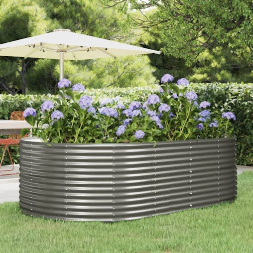 NNEVL Garden Planter Grey 212x140x68 cm Powder-coated Steel