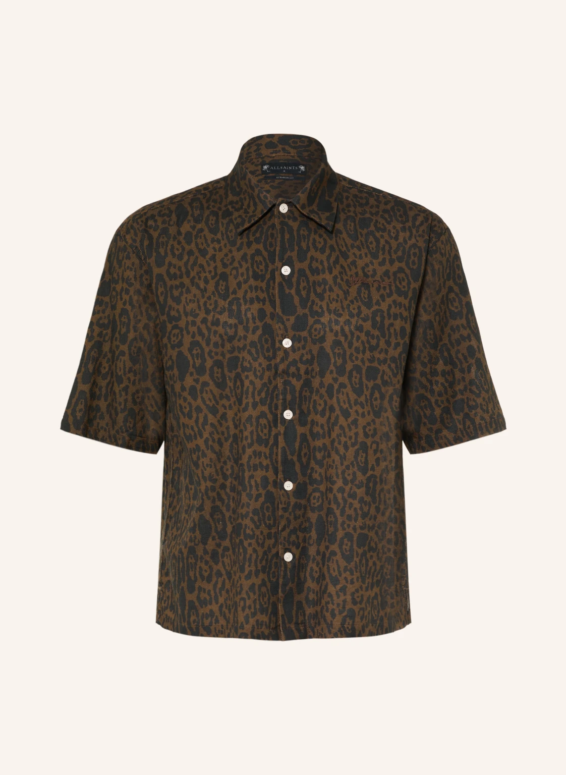 ALLSAINTS Kurzarm-Hemd LEOPARDO Oversized Fit
