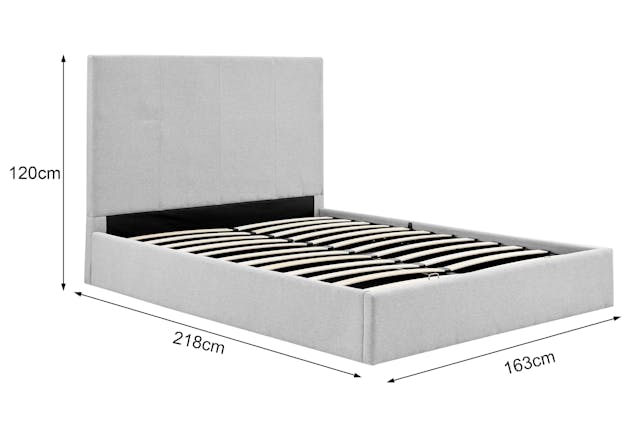 NNEKGE Antalya Gas Lift Bed - Light Grey