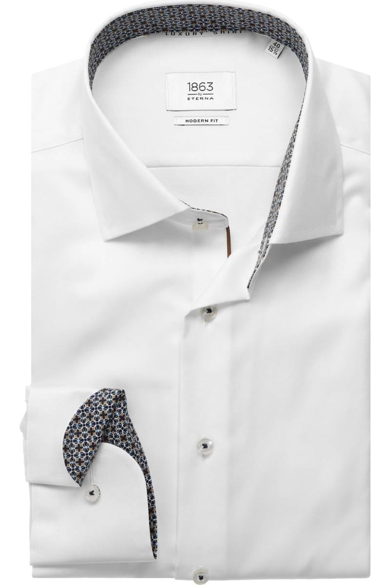 ETERNA 1863 Modern Fit Hemd weiss, Einfarbig (extra langer Arm)
