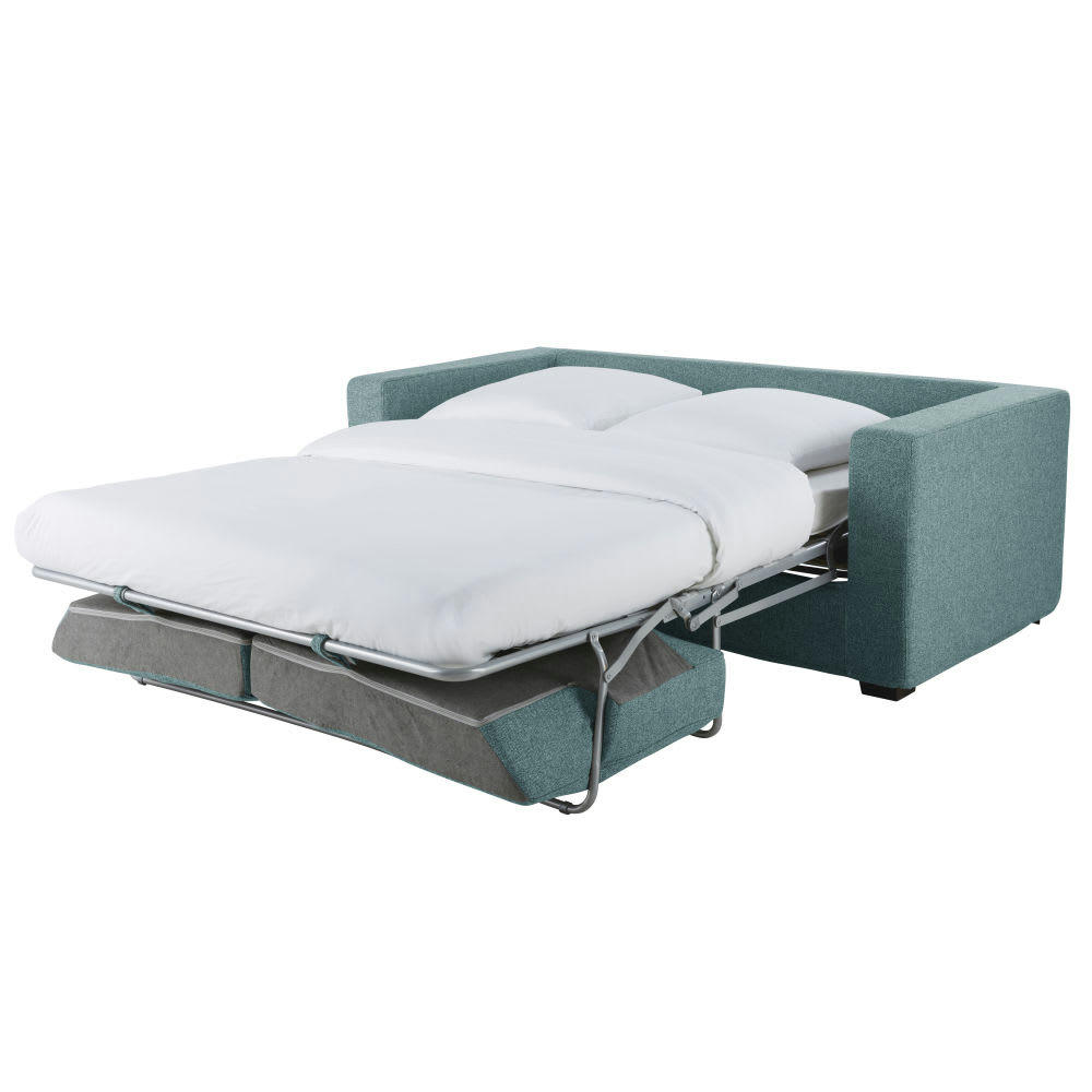 Milano - Canapé convertible 3 places bleu pétrole, matelas 12 cm