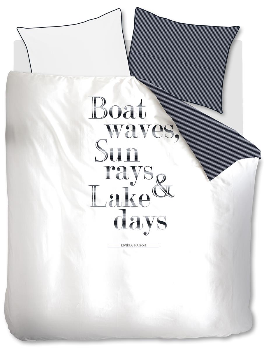 Riviera Maison dekbedovertrek Lake Days - 240x200/220 cm - marineblauw
