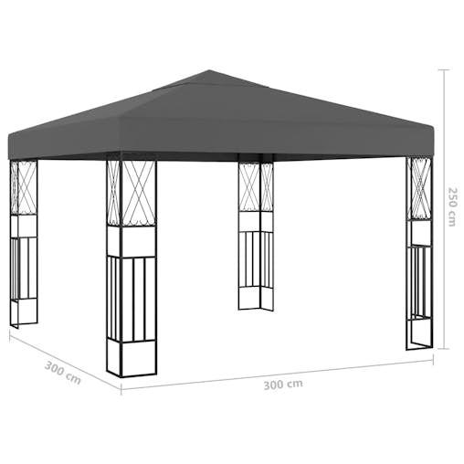 NNEVL Gazebo 3x3 m Anthracite Fabric