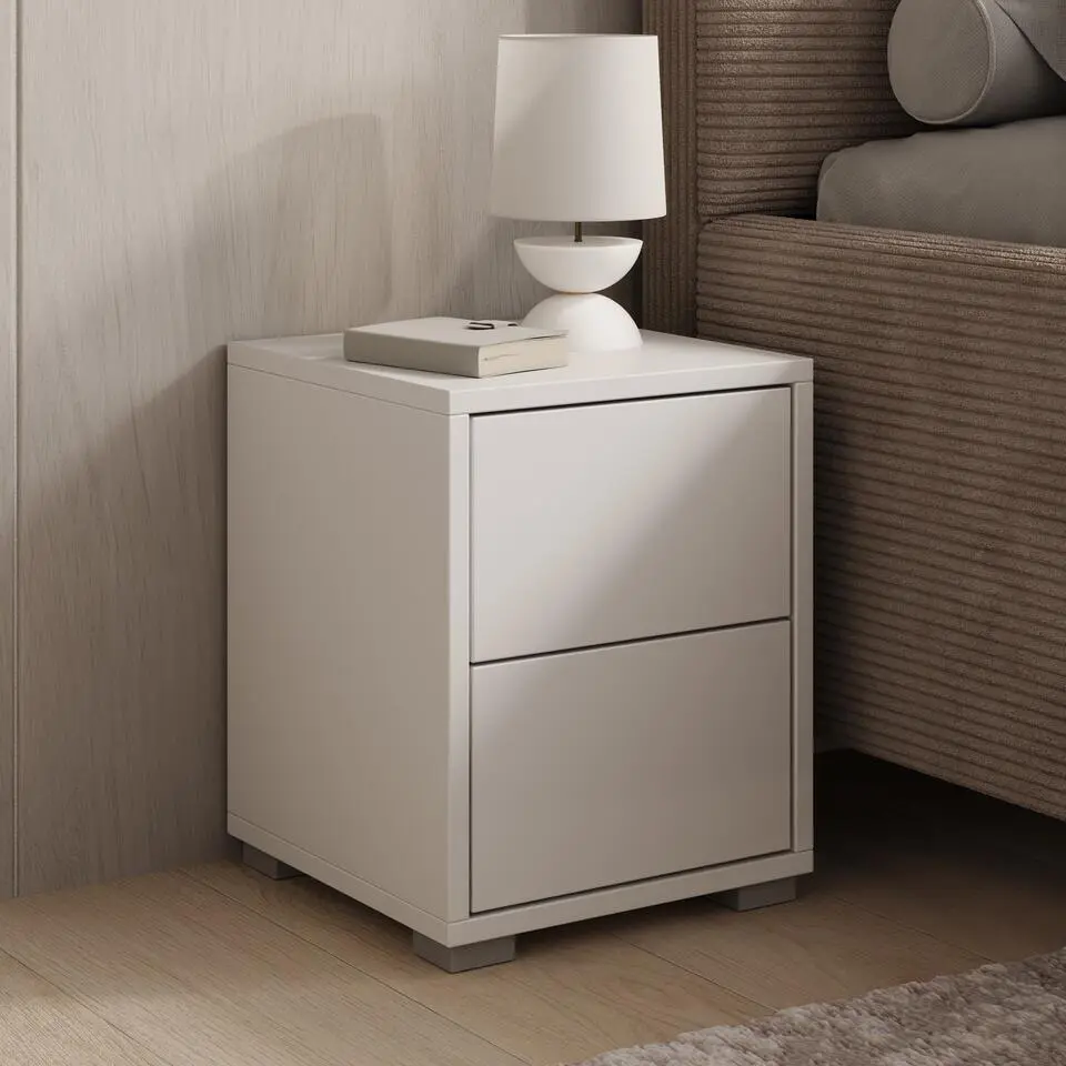 Meubella - Nachtkastje Gideon - Wit - 30 cm