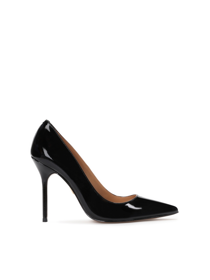 Timeless black patent leather stilettos