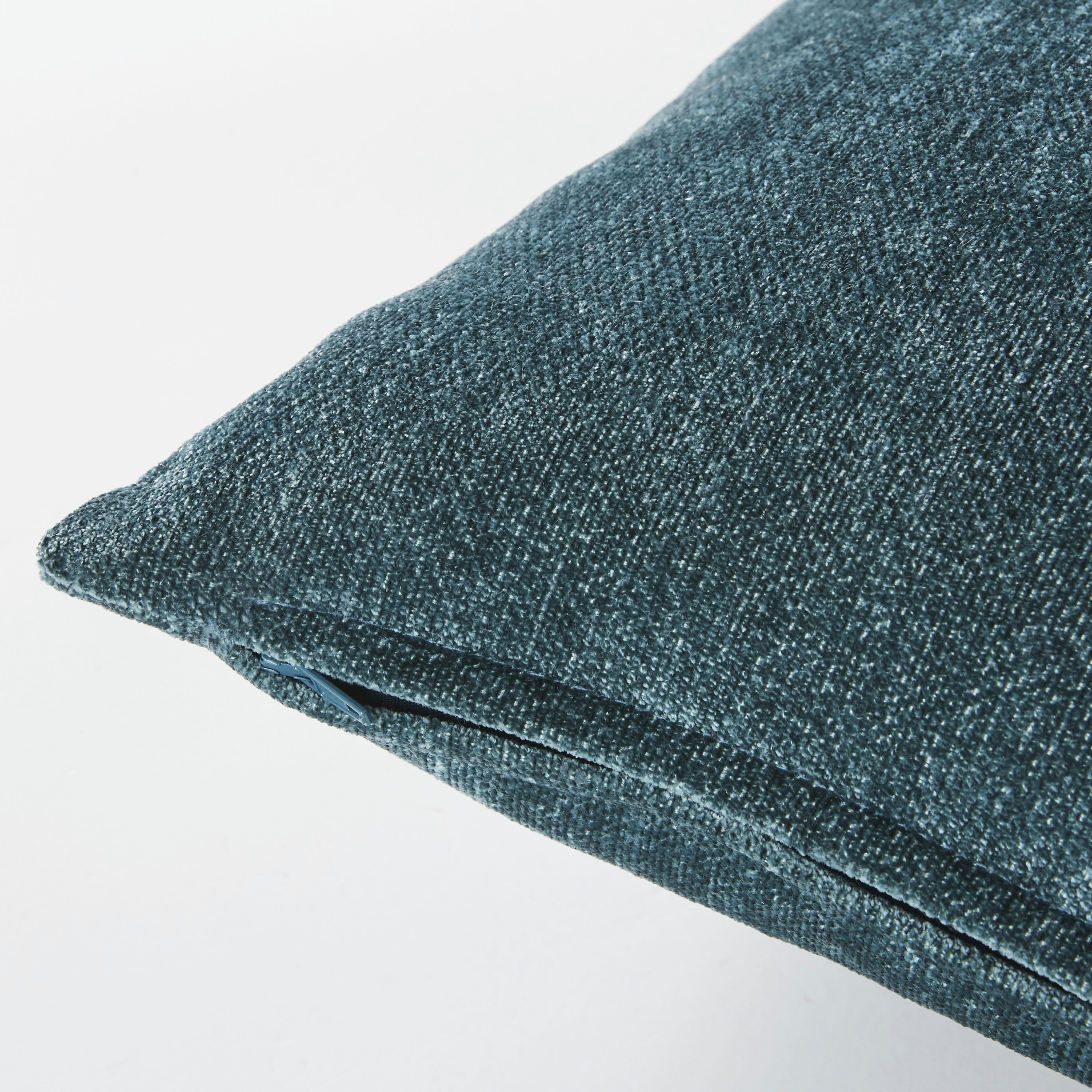 PAON - Coussin en velours effet vieilli bleu canard 45x45, OEKO-TEX®