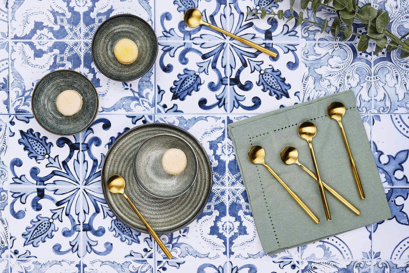 NUDE - Lot de 6 petites cuillères en inox or