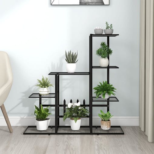 NNEVL Flower Stand 94.5x25x88 cm Black Metal