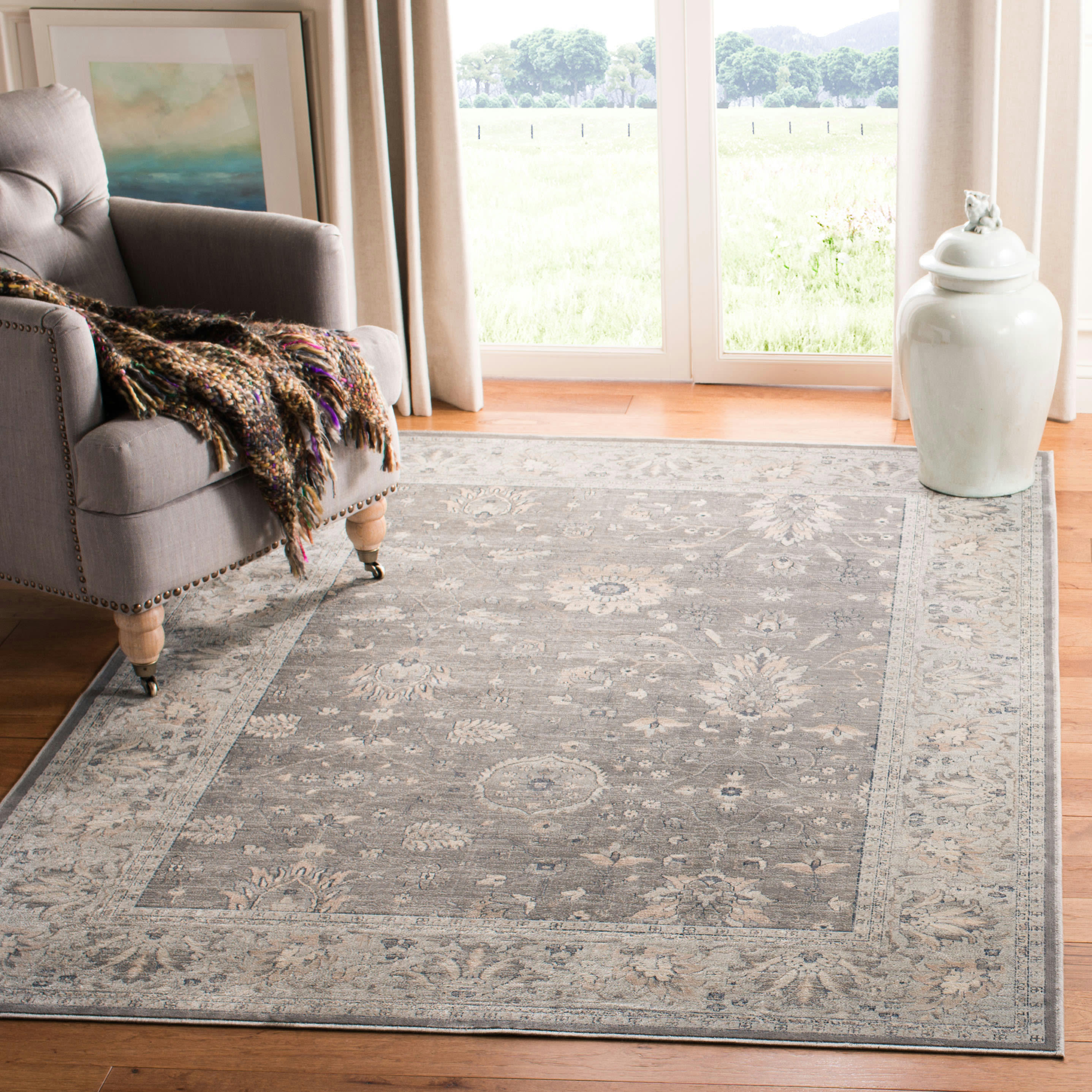 VINTAGE - Tapis d'intérieur en Gris & Naturel, 201 X 279 cm