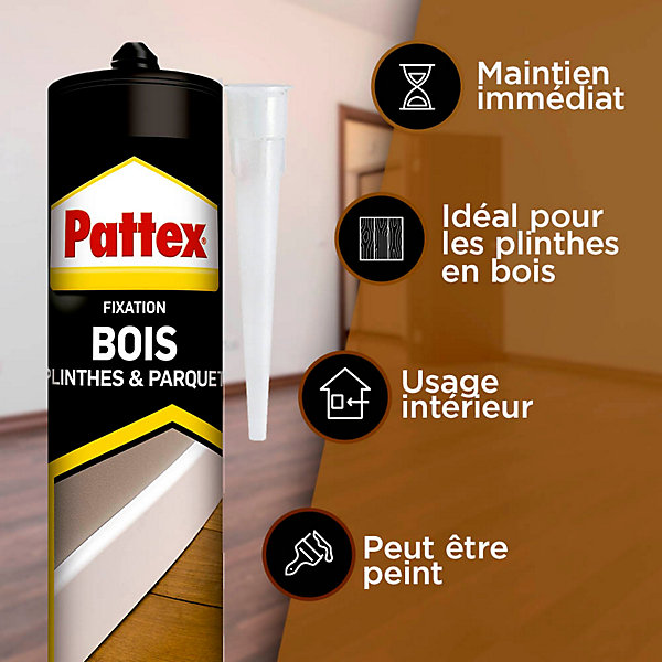 Colle de fixation bois intérieur Pattex 380g