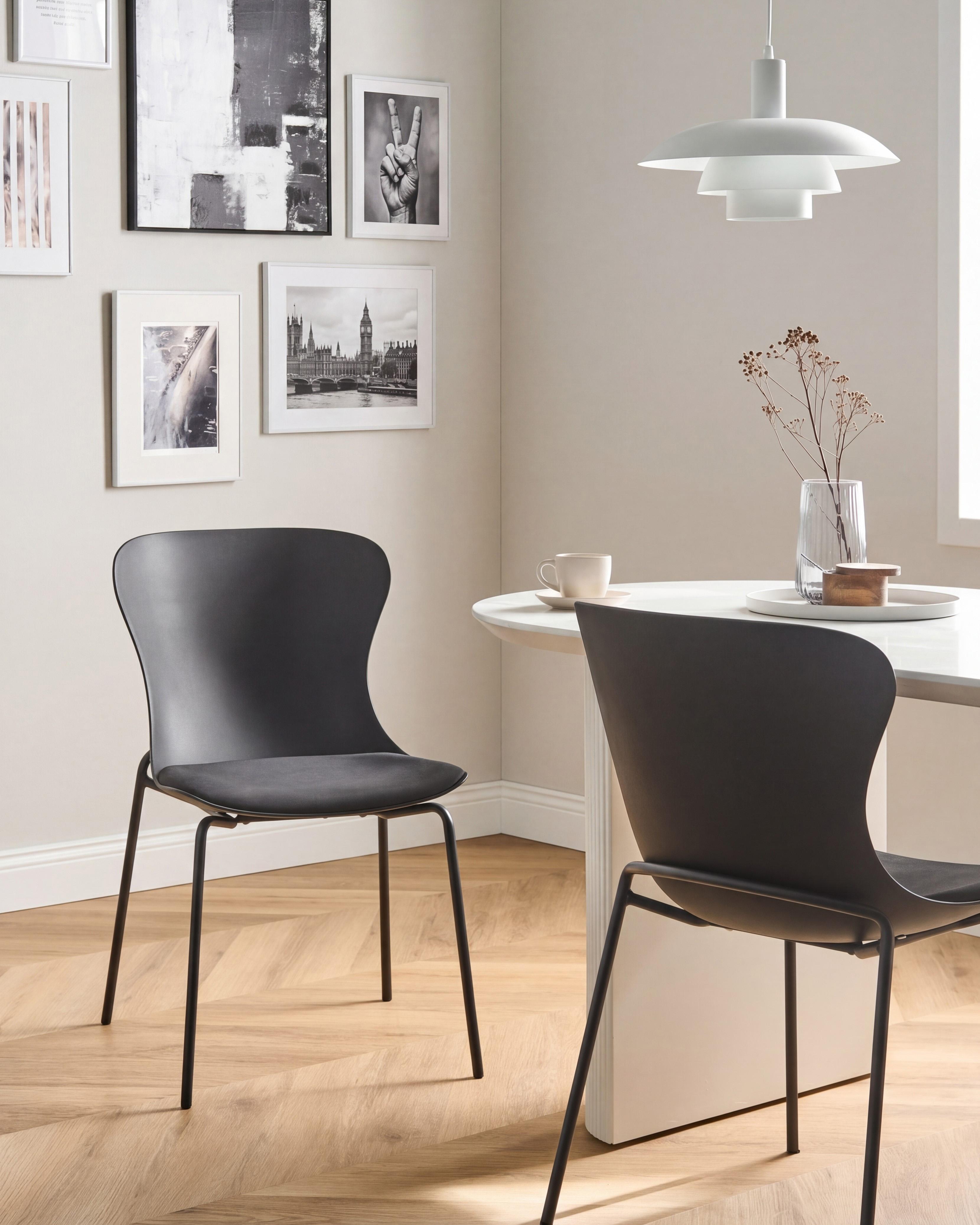 Set of 2 Dining Chairs PITSBURG Black