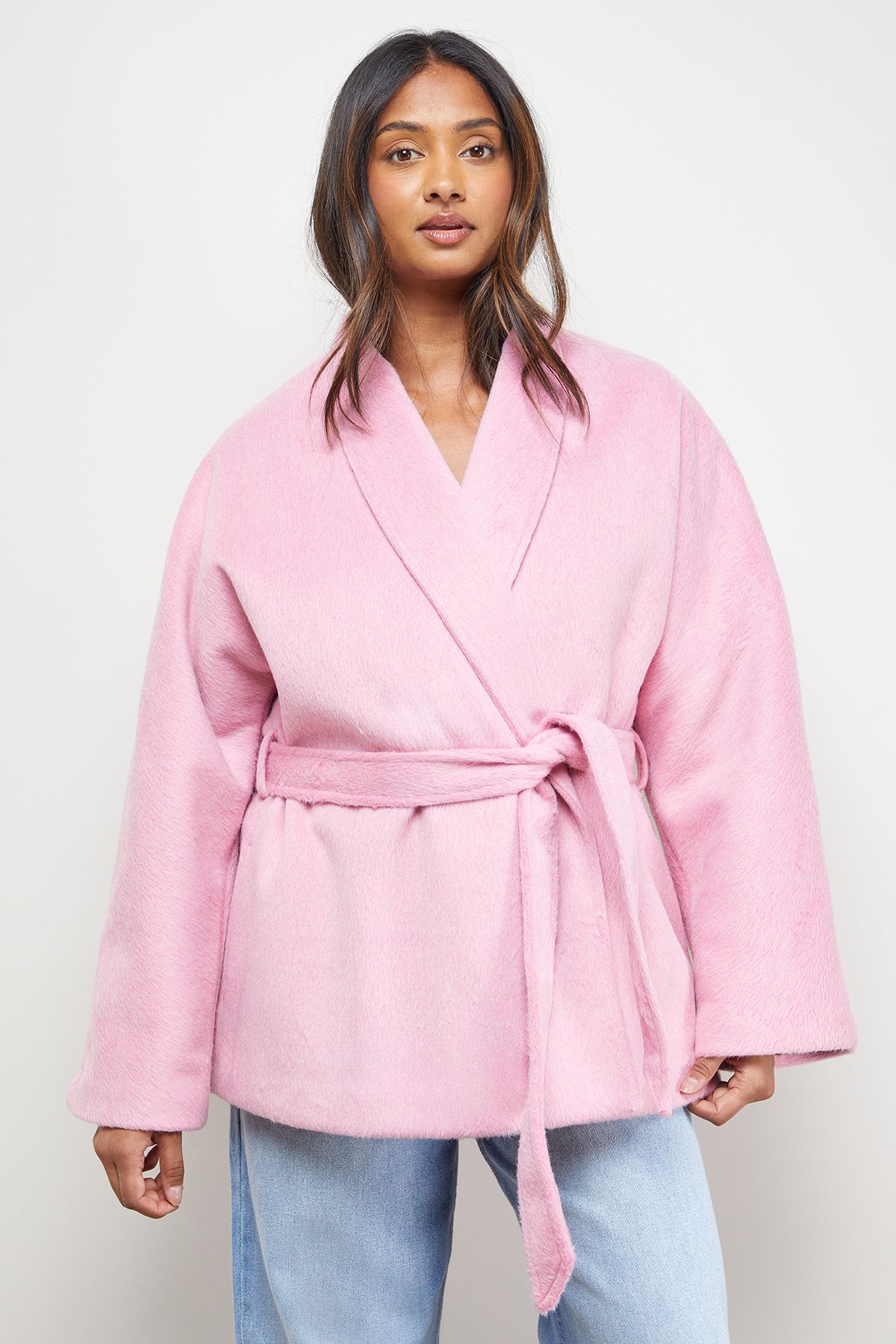 Oasis Wrap Detail Belted Short Coat