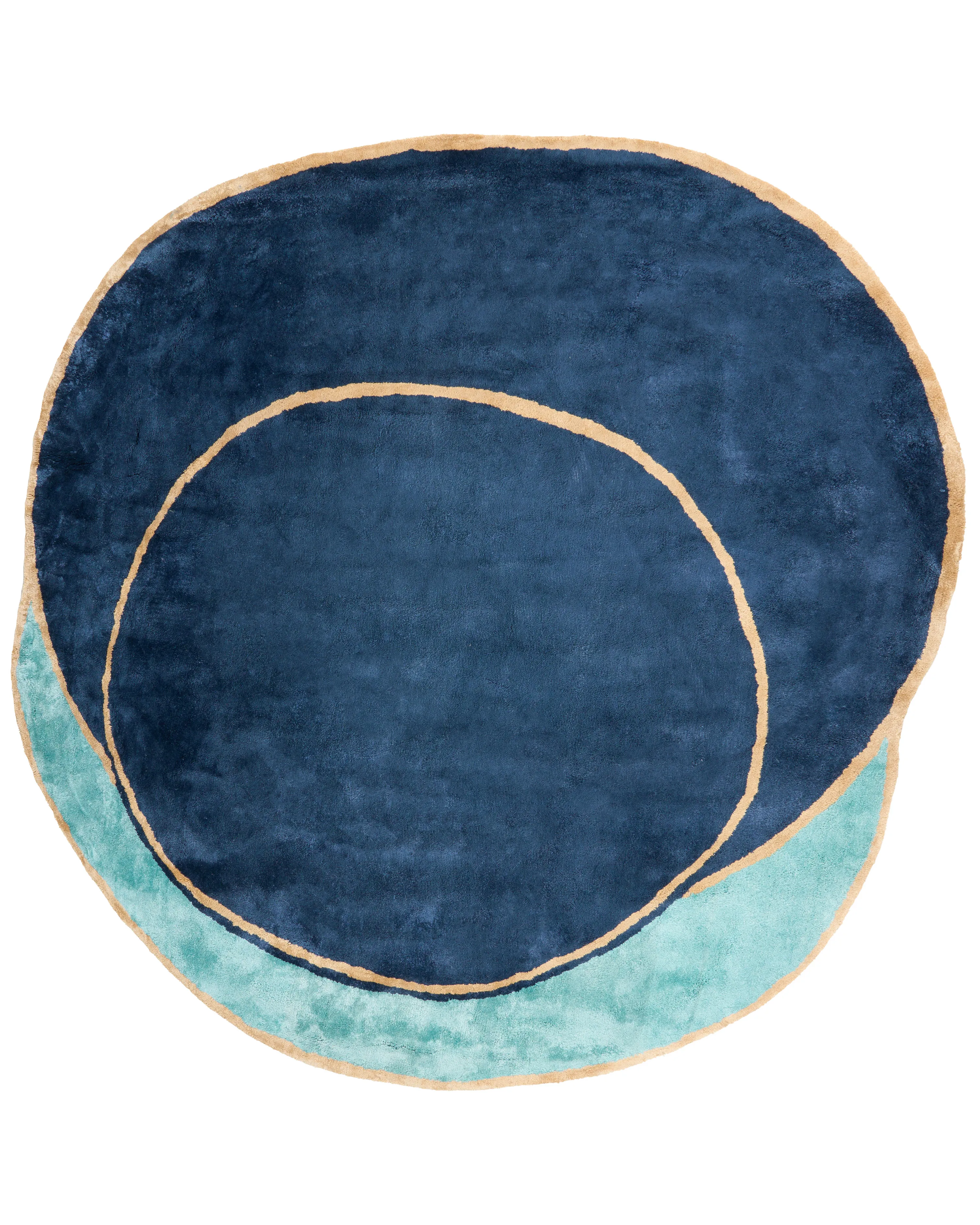 Rug KANRACH Navy Blue 200 x 200 cm Viscose