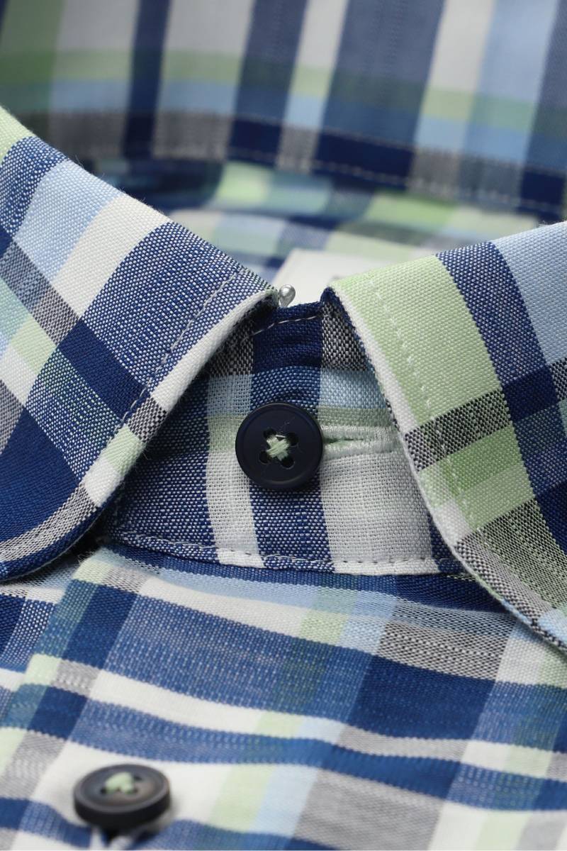 ETERNA Modern Fit Tencel Hemd hellgrün, Kariert