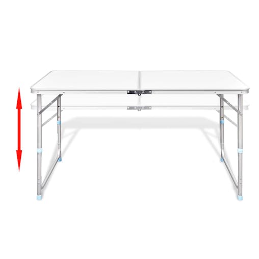 NNEVL Foldable Camping Table Height Adjustable Aluminium 120 x 60 cm