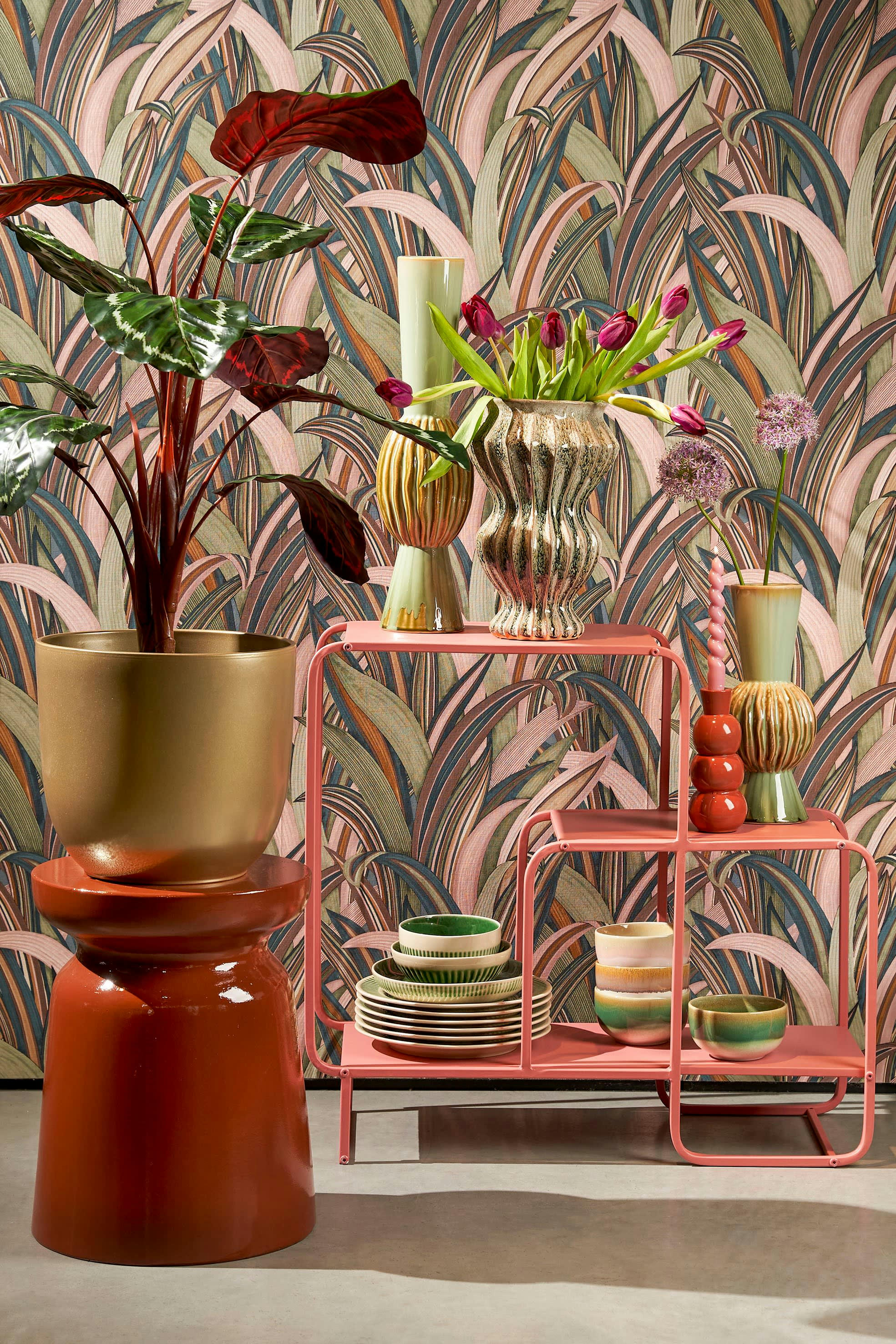 - Calathea roseopicta artificielle en pot vert H90