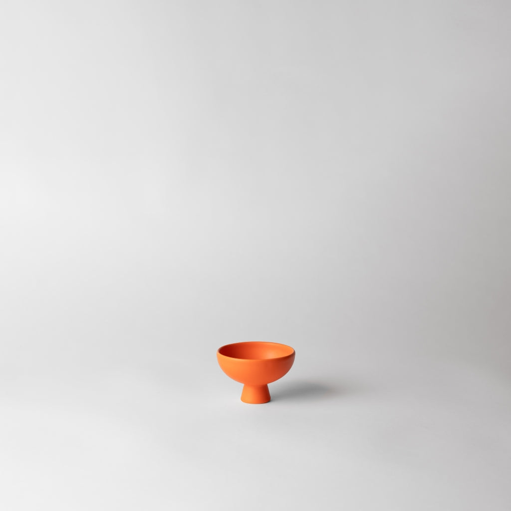 Vibrant Orange Mini Pedestal Accent Bowl