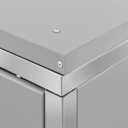 NNEVL Double Wheelie Bin Shed 138x77.5x115.5 cm Stainless Steel