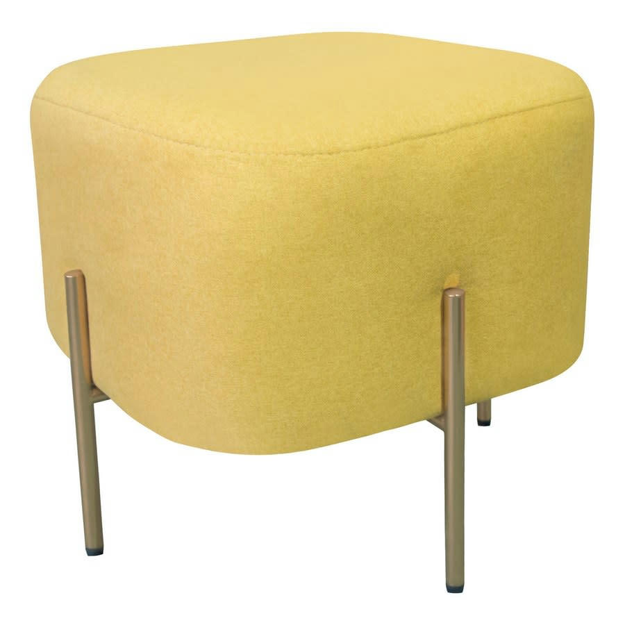 KATE - Pouf en tissu couleur ocre