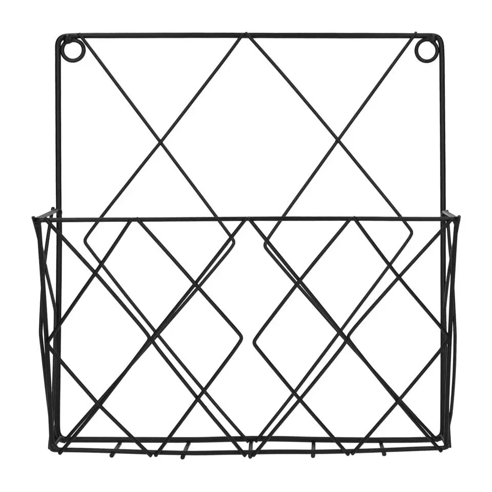 QUVIO Tijdschriften organizer wand - 25 x 26 cm - Metaal - Zwart