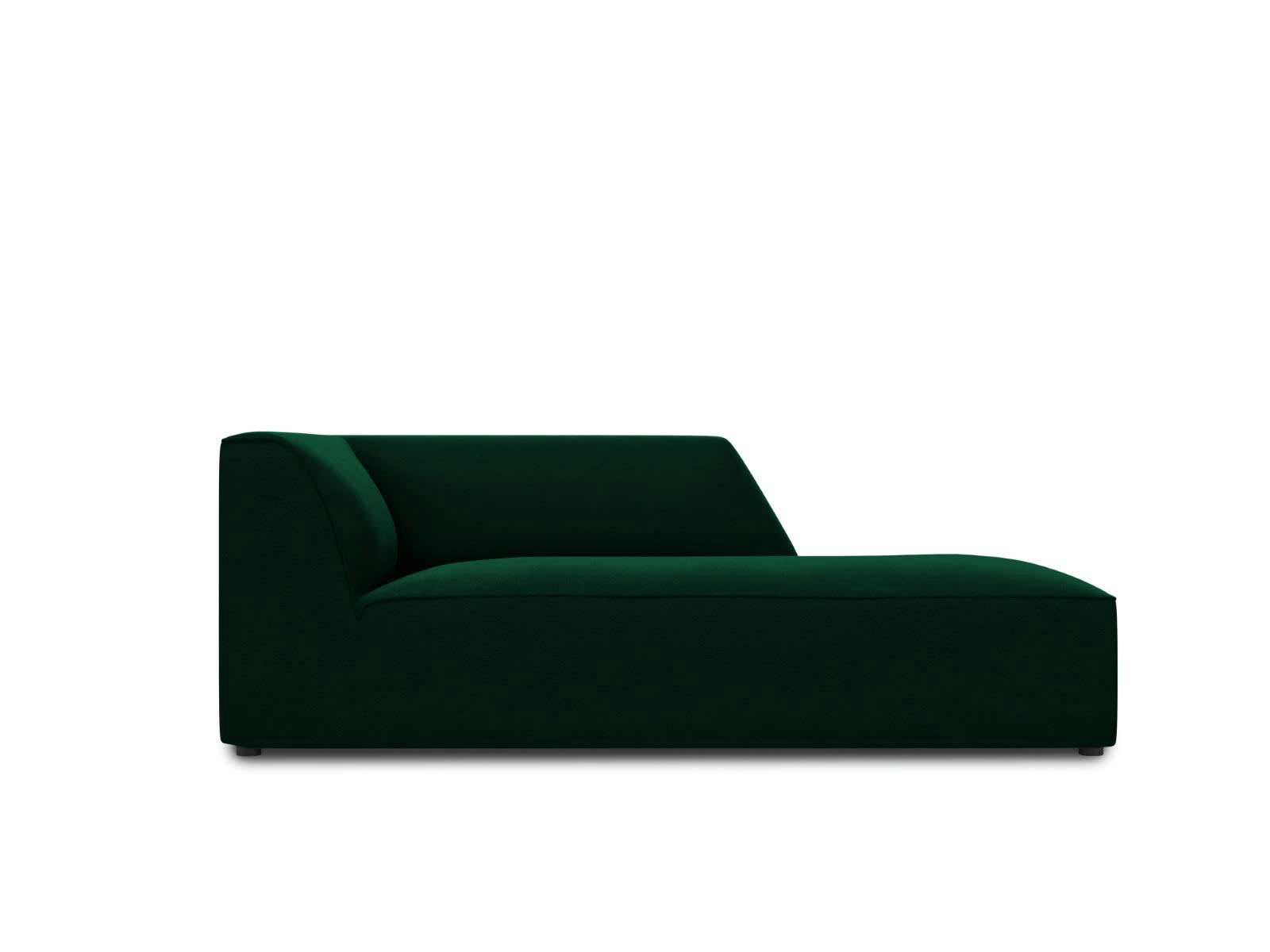 RUBY - Méridienne droite 1 place en tissu velours vert bouteille
