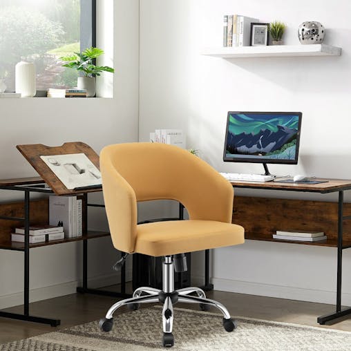 NNECW Modern Swivel Mid Back Home Office leisure Chair with Adjustable Height