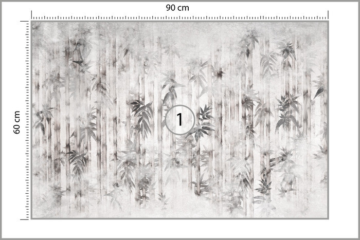 Fototapeta Liście Bambusa Na Betonie 90x60cm