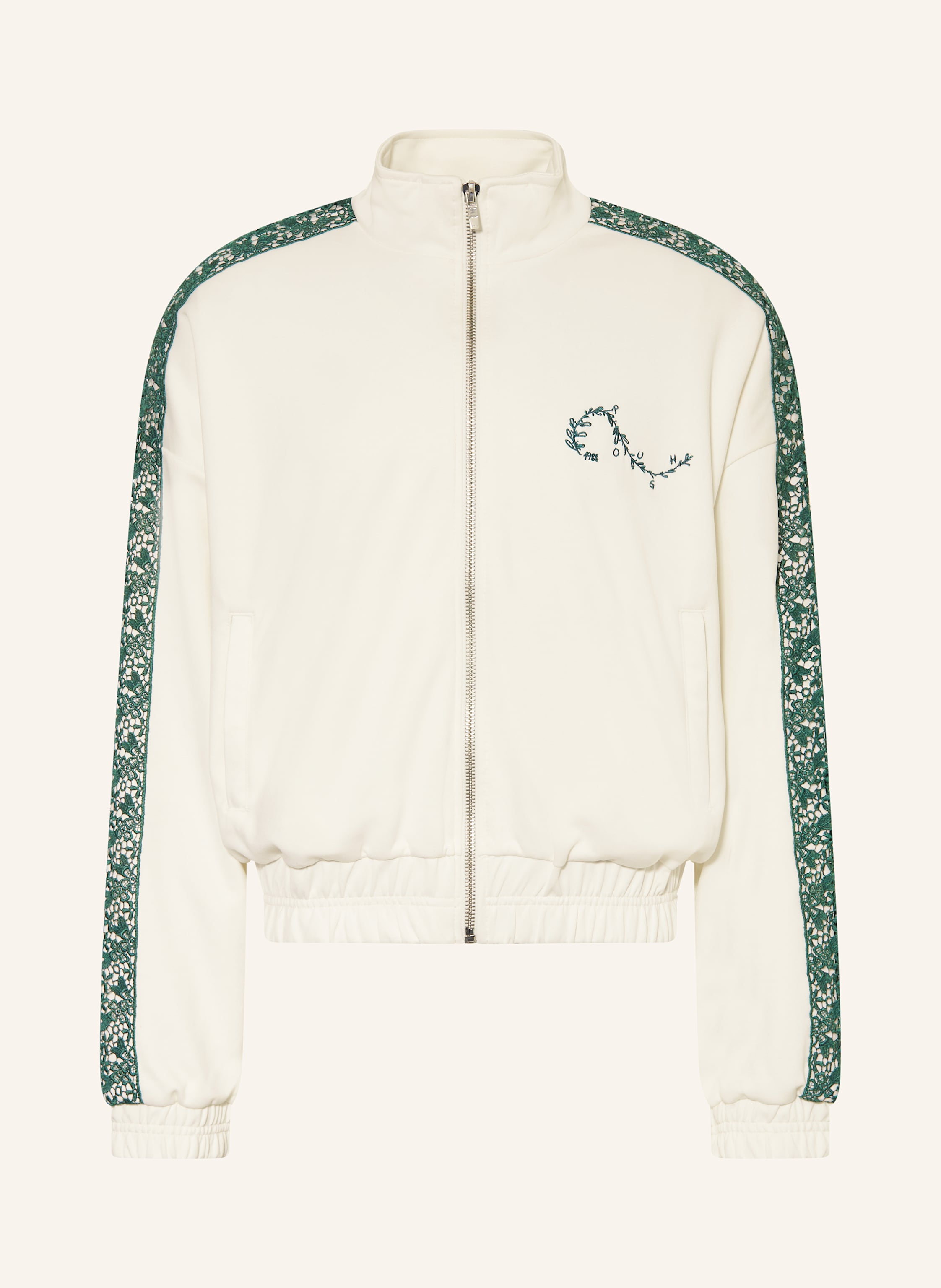 rough. Sweatjacke mit Lochspitze