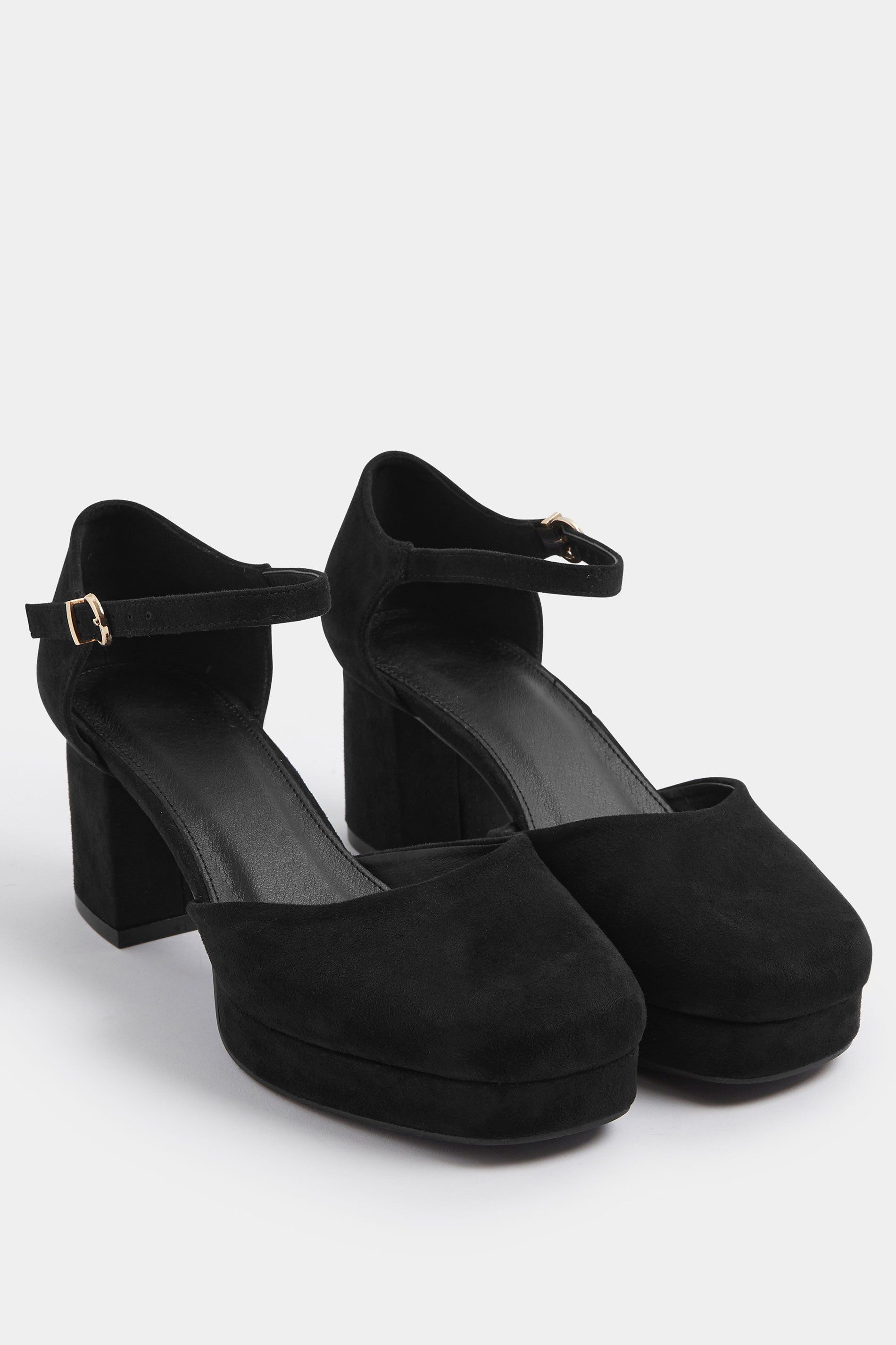 Yours Faux Suede Espadrille Platform Block Heels In Extra Wide EEE Fit