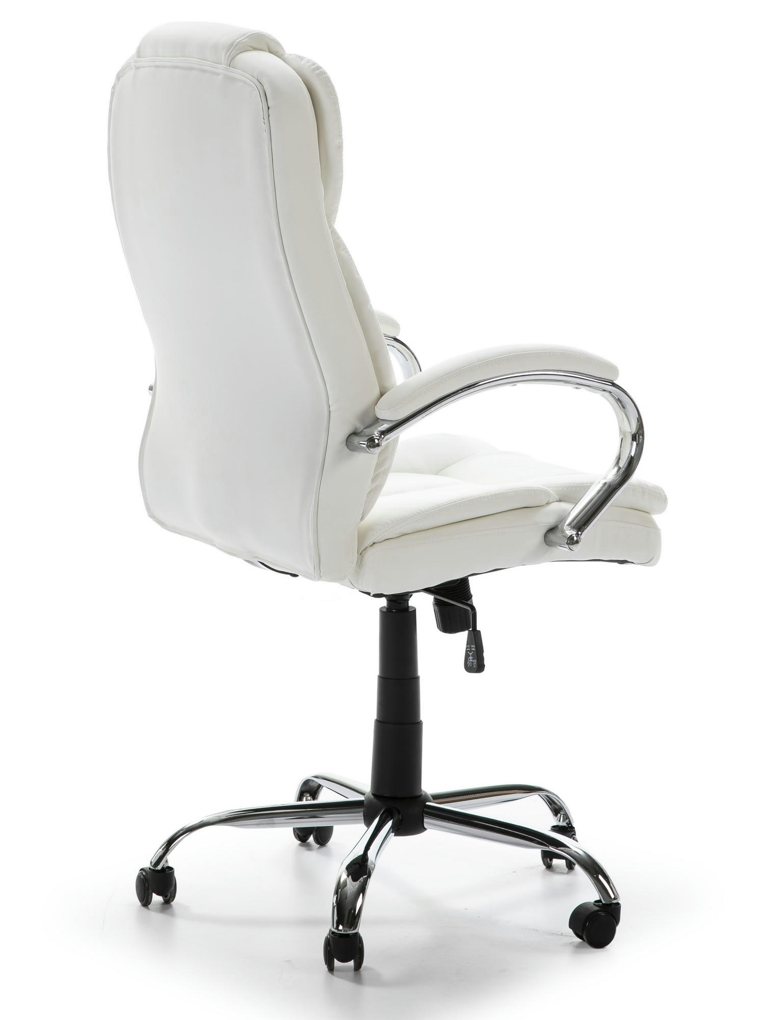 NIXON - Fauteuil de bureau à hauteur réglable et inclinable similicuir blanc