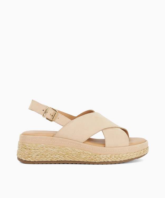 Kiya Blush - Raffia Flatform Sandals
