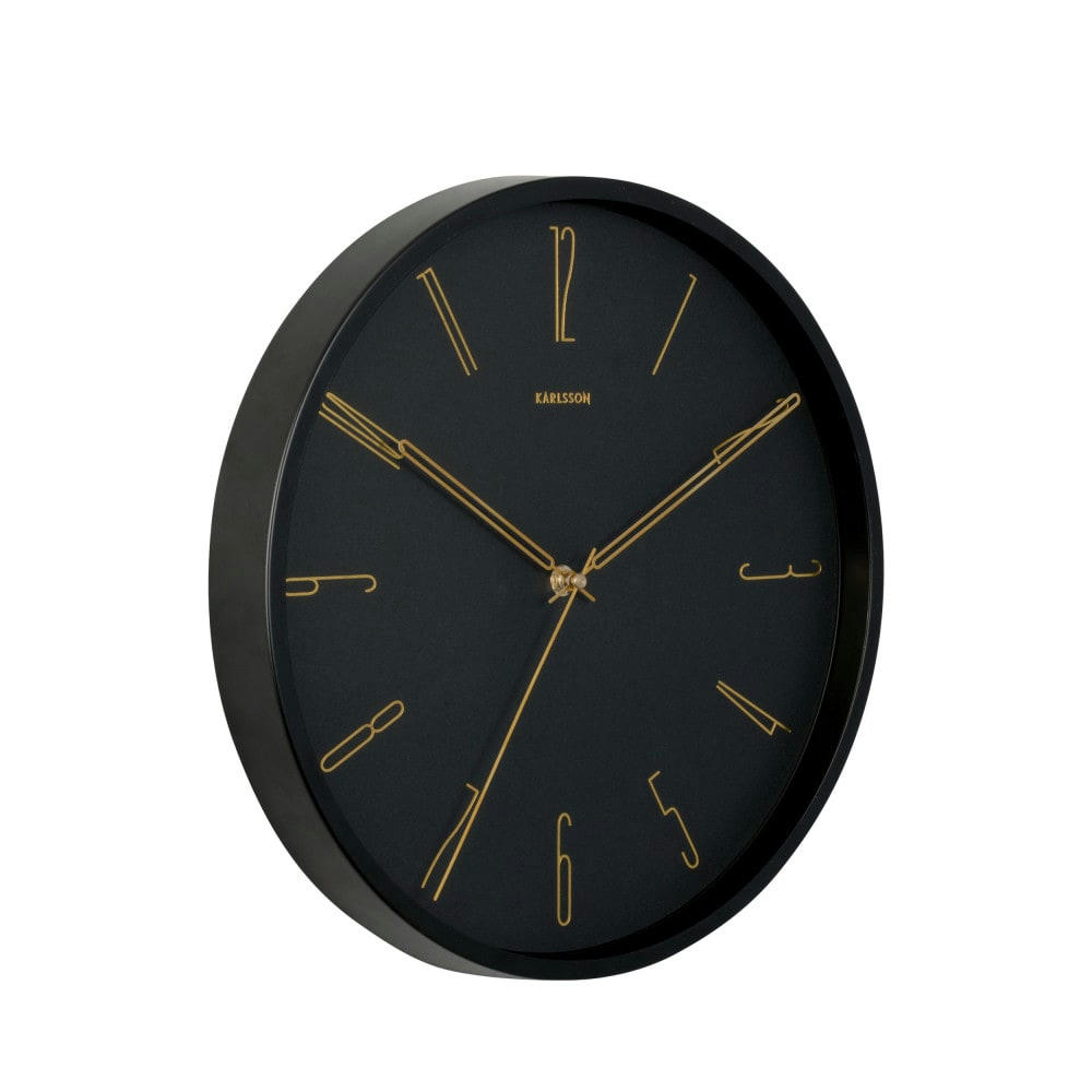 BELLE NUMBERS - Horloge murale ronde D35cm noir