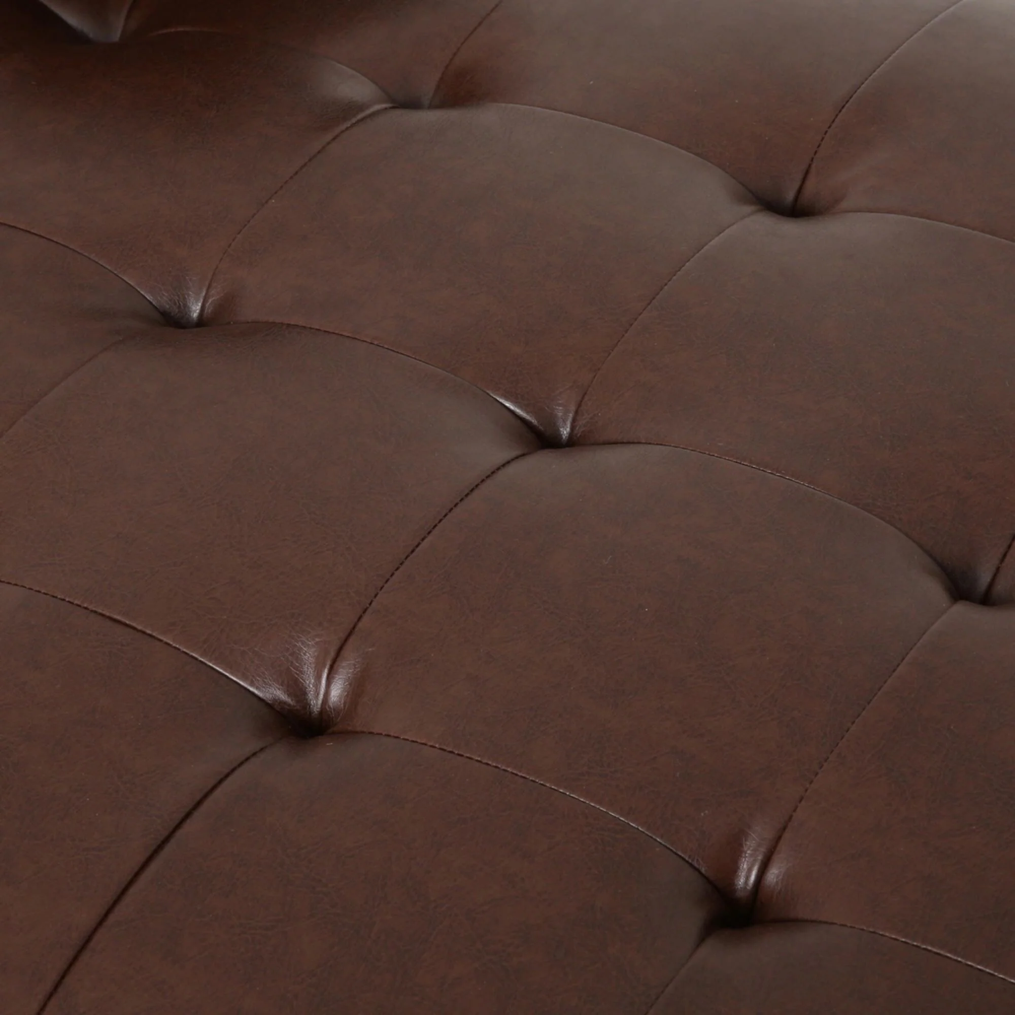 70.75 PU L-Shaped Sectional Sofa with Chaise and Tufted Design, 4-Seater