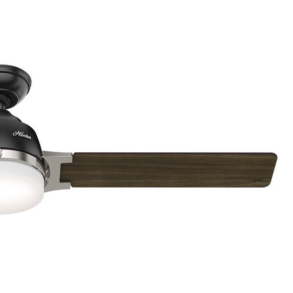 Hunter 54" Omicron Matte Black Ceiling Fan w/ LED Light Kit, Handheld Remote - Modern-Contemporary, Transitional