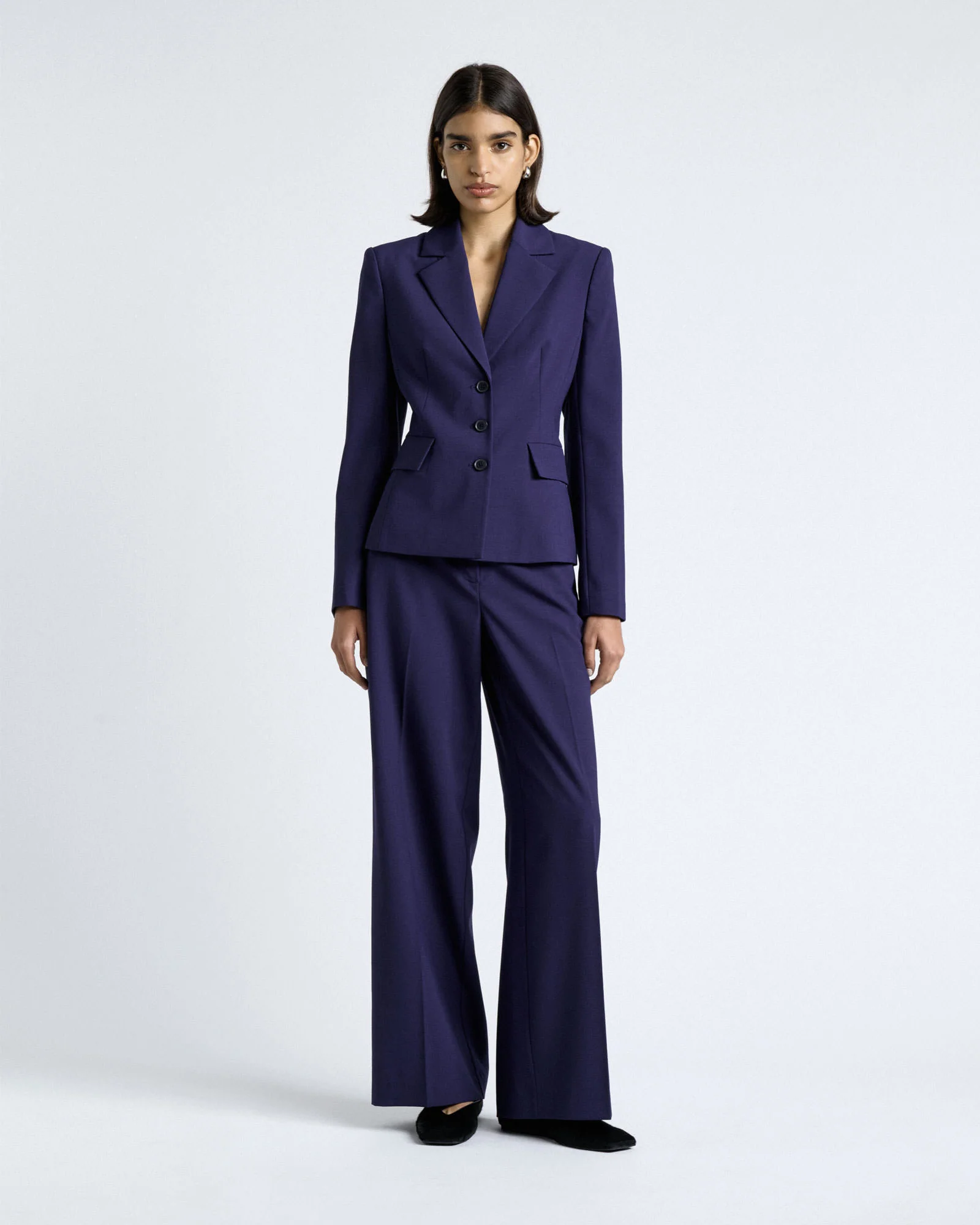 Dark Cobalt European Stretch Suiting Hourglass Blazer